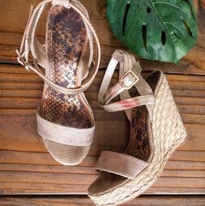 BCBGen Golden Platform Espadrilles
